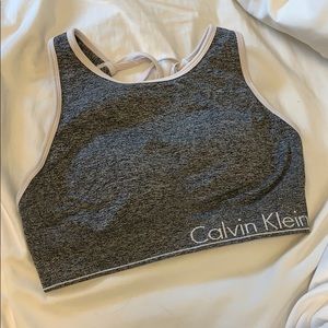 Calvin Klein gray long sports bra